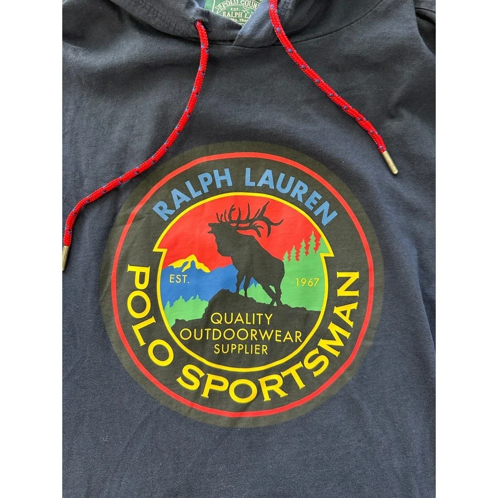 Polo‎ Ralph Lauren M Navy Polo Country Sportsman Hoodie Americana Rugged Prep